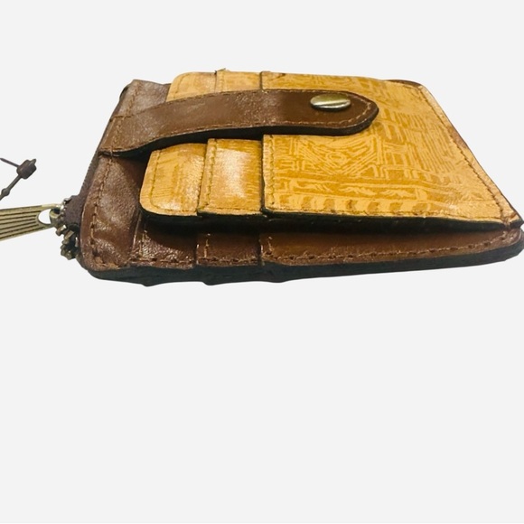 Patricia Nash Italian Sketchbook Tan Cassis Credit Card RFID Leather ID Case NWT - Picture 7 of 7